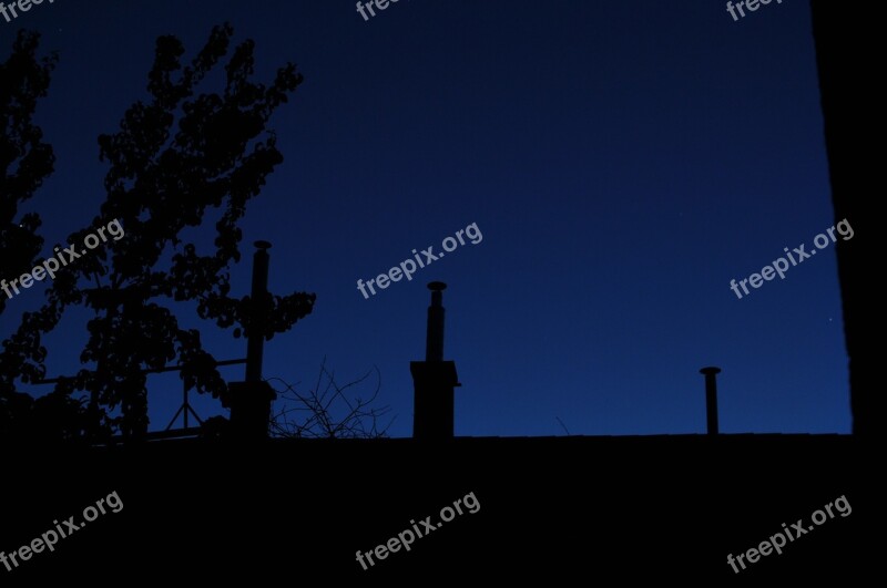 Chimney Dark At Night Nightfall Free Photos