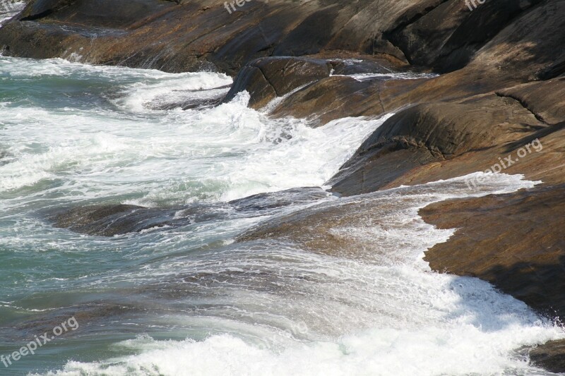 Waves Stones Beaches Free Photos