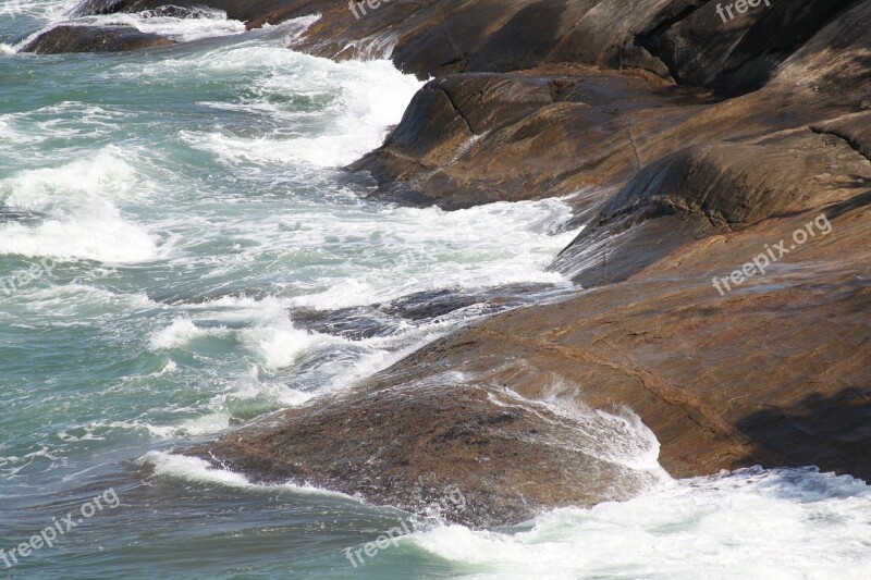 Waves Stones Beaches Free Photos