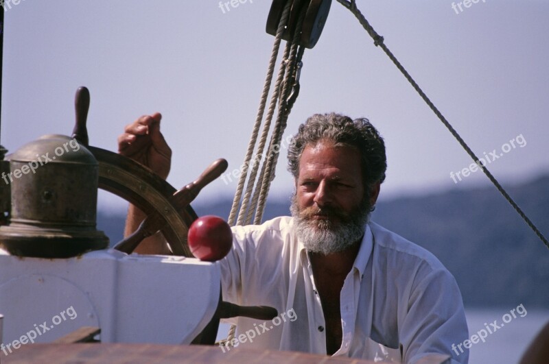 Captain Ship Ship Leader Steering Wheel Greece