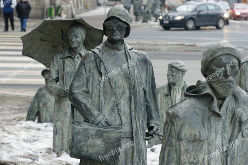 Street Wrocław Sculpture People Lower Silesia