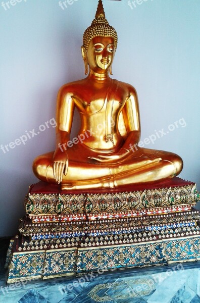 Sculpture Buddha Religion Royal Palace Bangkok Golden Statue