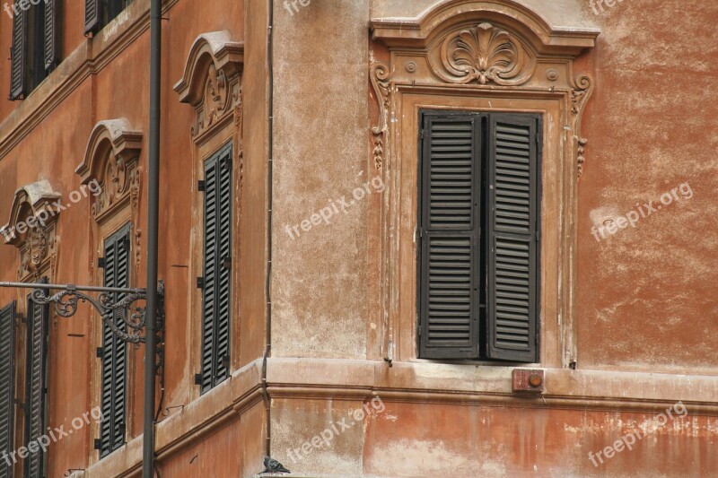 Shutters Wall Ochre Italy Free Photos