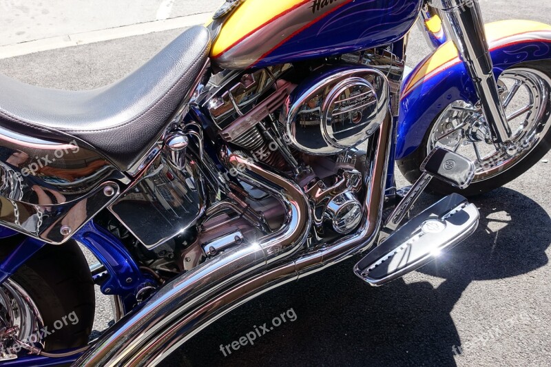 Motorcycle Engine Chrome Motorbike Motor