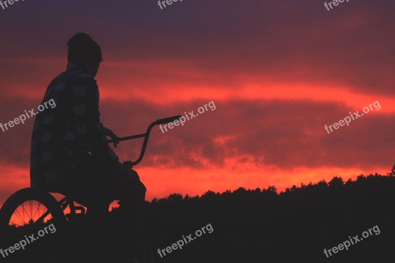 Bmx Sunset Sun Bicycle Free Photos