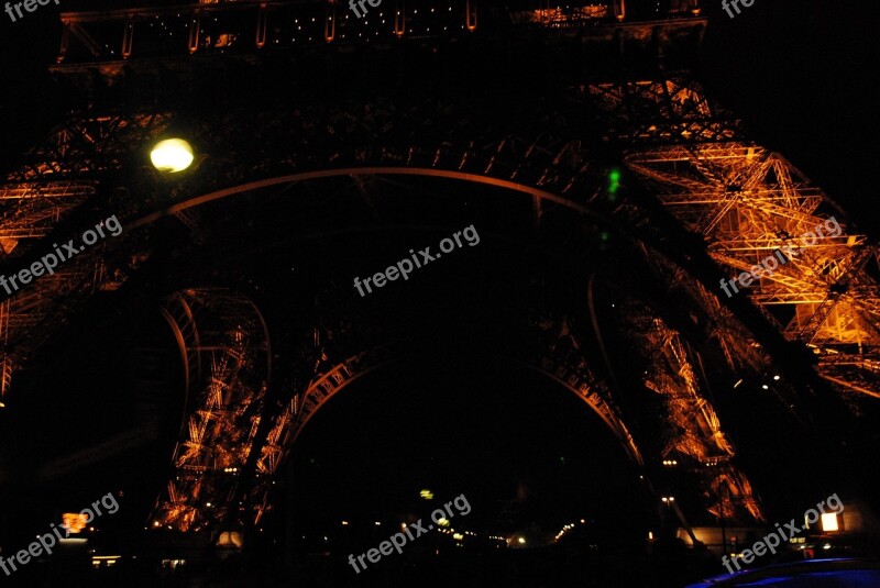 Eiffel Tower Paris Night Free Photos