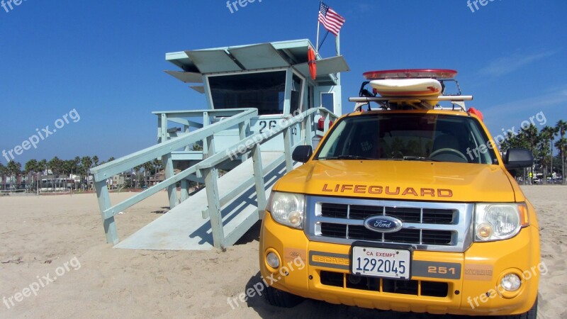 Car Beach Watch Life Guard Venice Beach