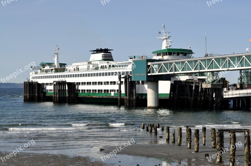 Boat Ferry Edmonds Washington State Commuter