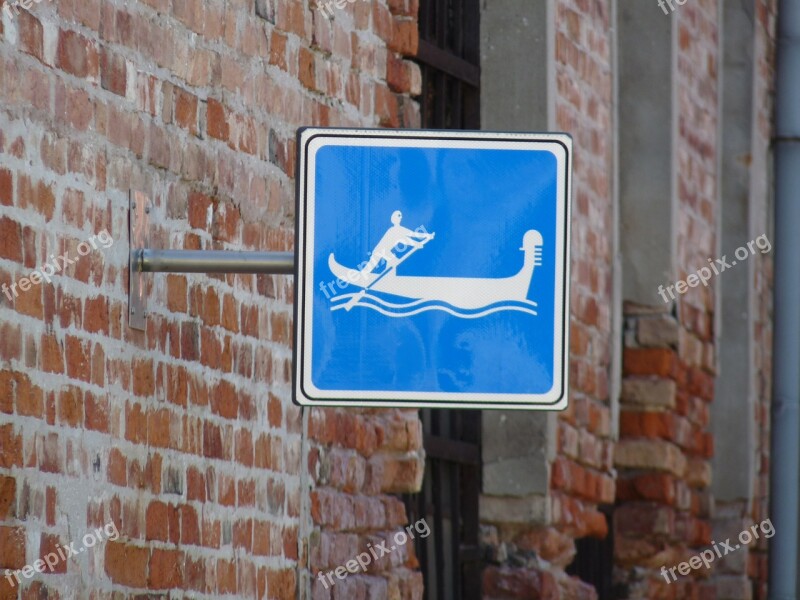 Venice Pictogram Signage Gondolier Gondola