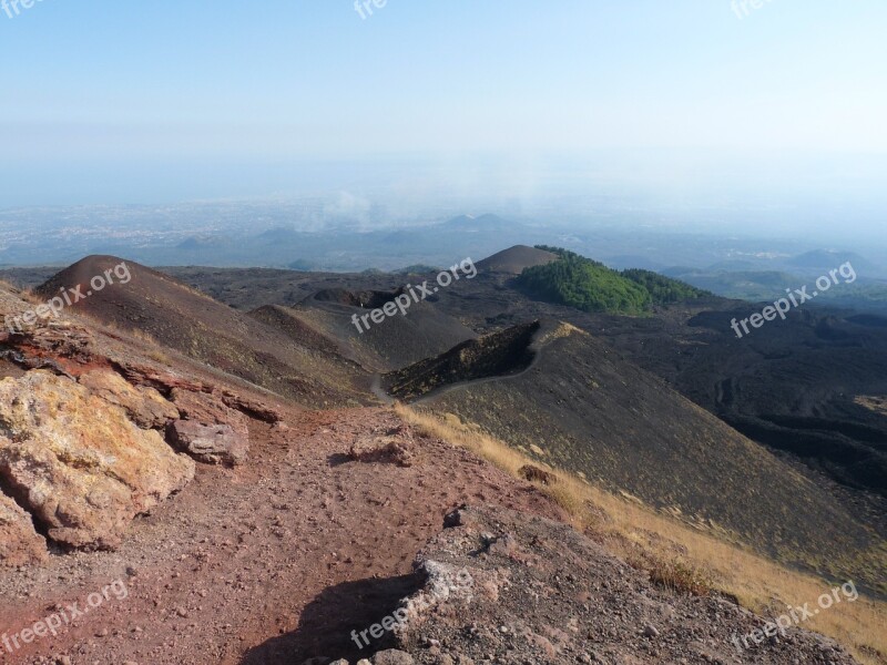 Etna Sicily Nature Volcano Leisure