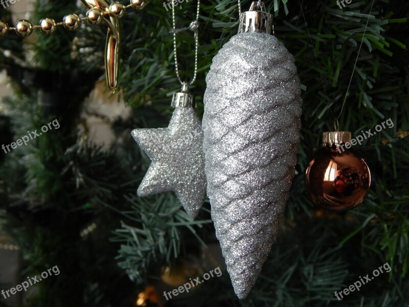 Christmas Star Pinecone Christmas Tree Ornament