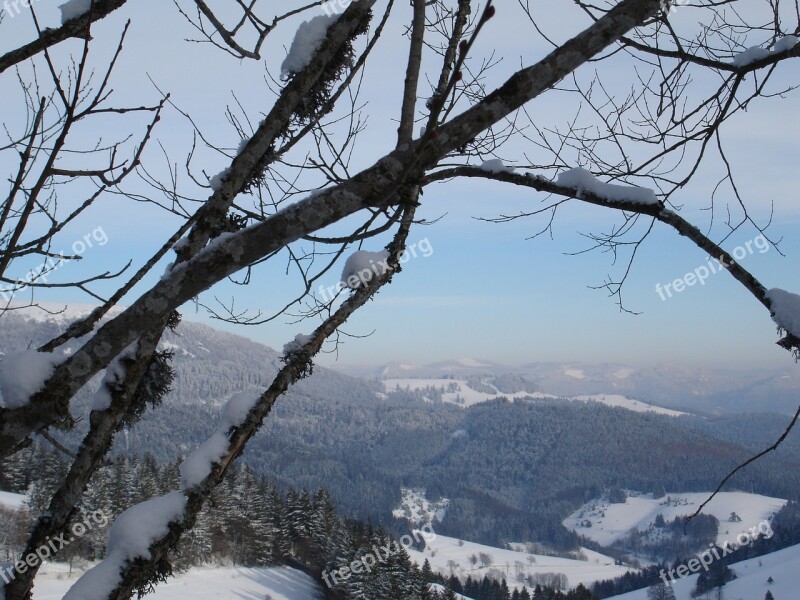 View Winter Nature Panorama Sky