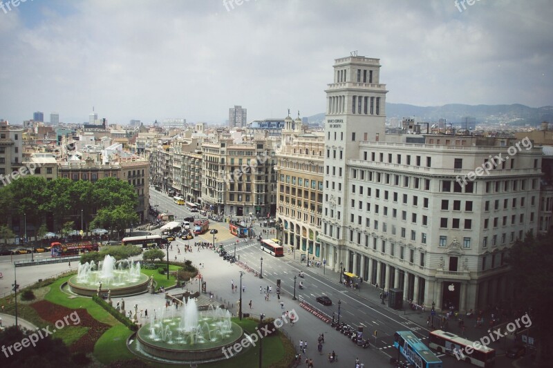 Barcelona Spain City Grey Architecture