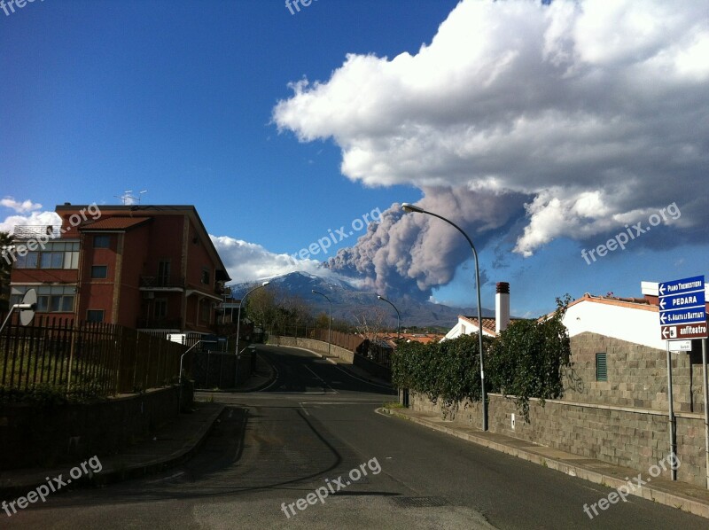 Mountain Etna Ash Smoke Free Photos