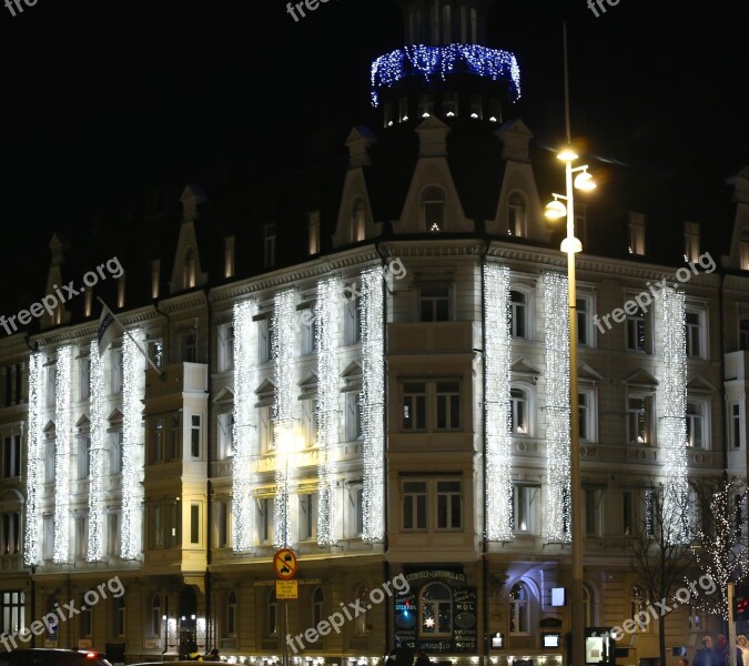 Lightchains Building Helsingborg Christmas Decorations Free Photos