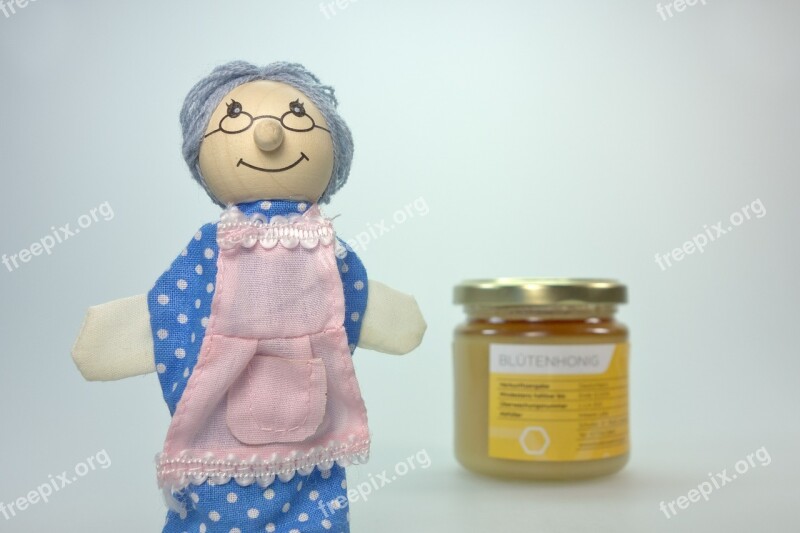 Doll Grandma Children Toys Wood Play