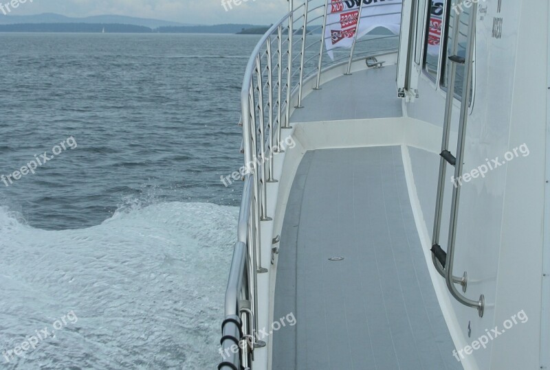 Boat Railing Water Ship Wave