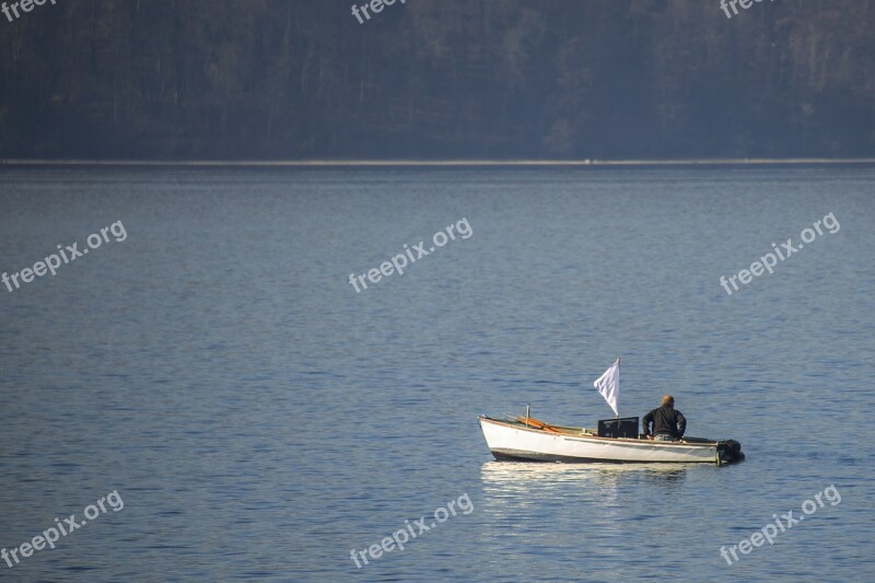 Lake Constance Boat Angler Fish Water