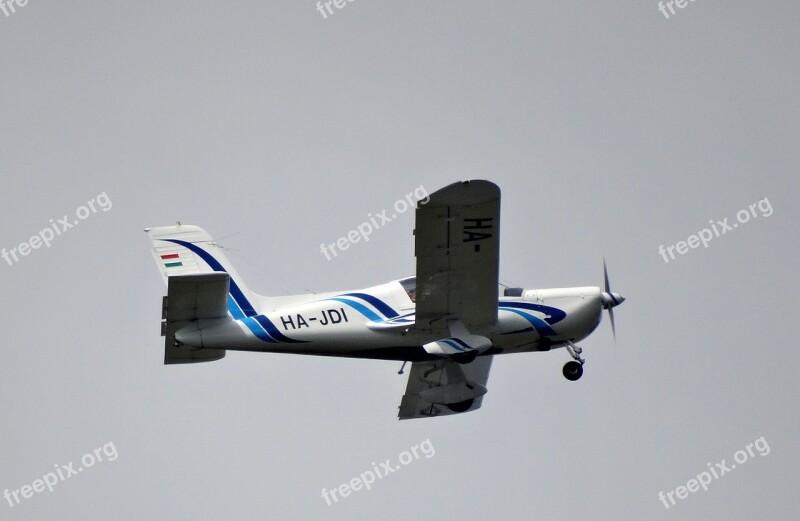 The Plane Flying White And Blue Sky Free Photos