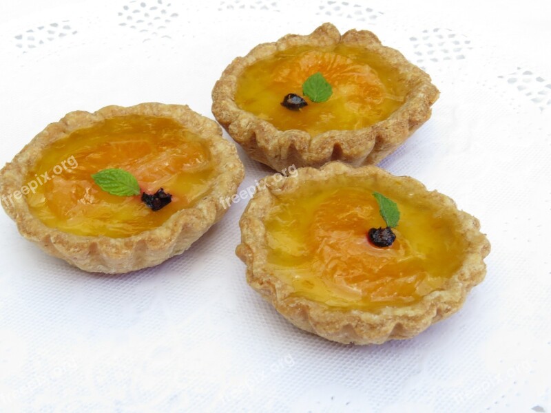 Minitartas Custard Tangerine Pastry Fruit Syrup