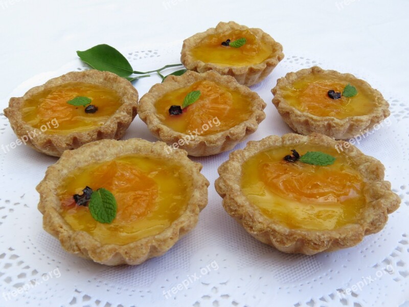 Minitartas Custard Tangerine Pastry Sweetened Dough Fruit