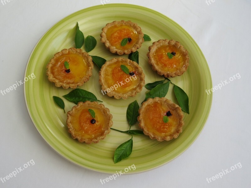 Minitartas Custard Tangerine Pastry Sweetened Dough Fruit