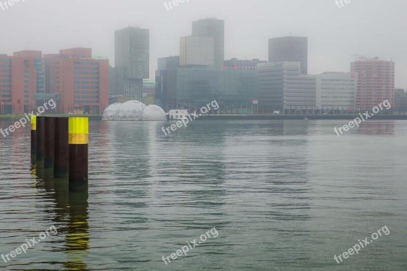 Rotterdam Rijnhaven Water Mooring Buildings