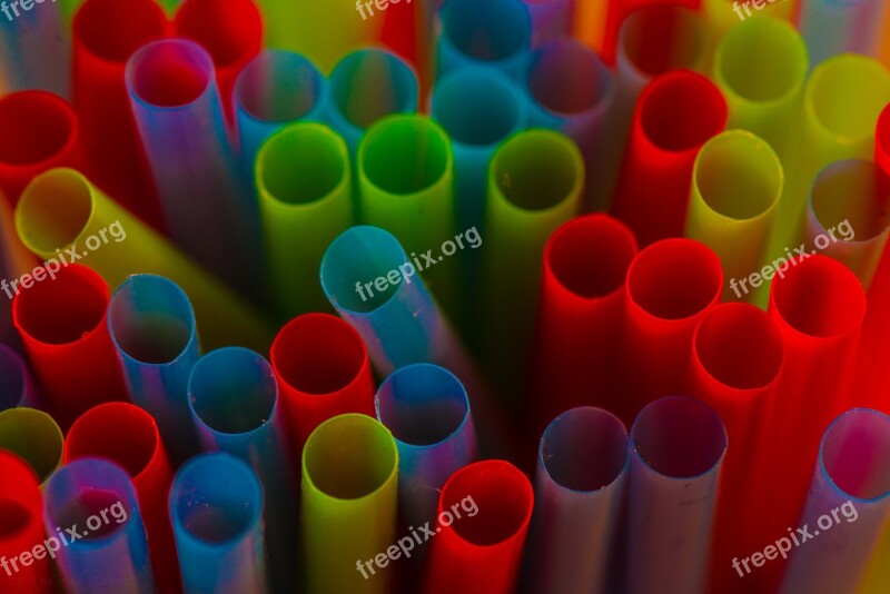 Straws Separately Colors Thirst Free Photos