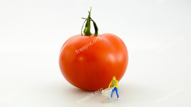 Tomato Red Food Shopping Cart