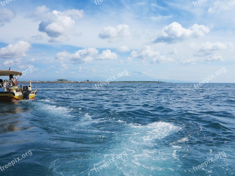 Blue Sky And White Clouds Bali Sea Island The Sea Free Photos