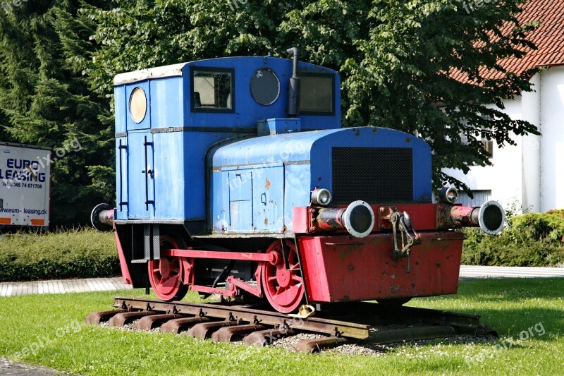 Locomotive Train Blue Rail Old