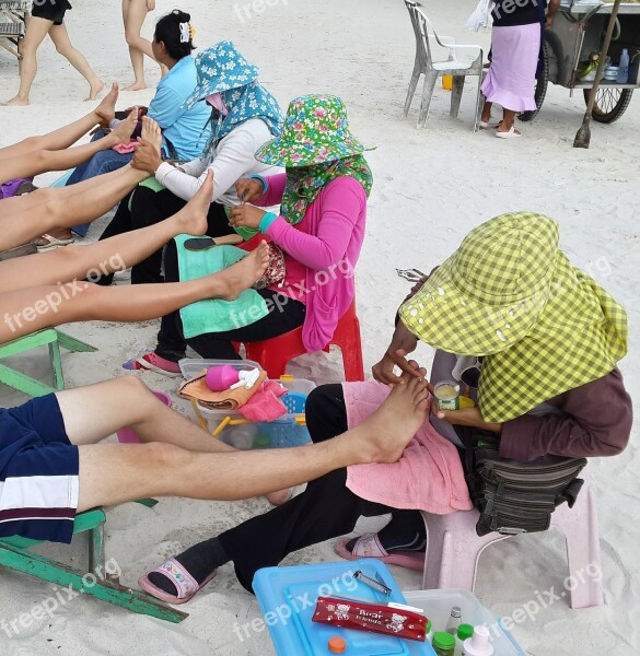 Massage Beach Legs Thai Massage Vacation