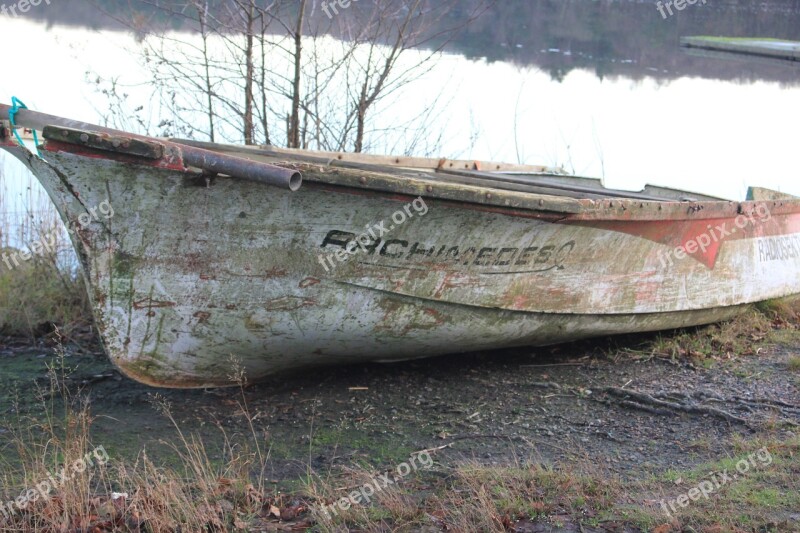 Boat Lake Broken Rowboat Water