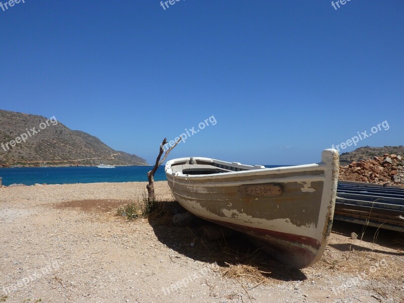 Fishing Boat Crete Vacations Idyllic Free Photos