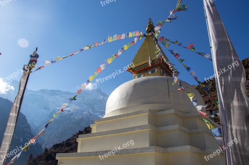 Himalayas Nepal Hindu Stupa Wind