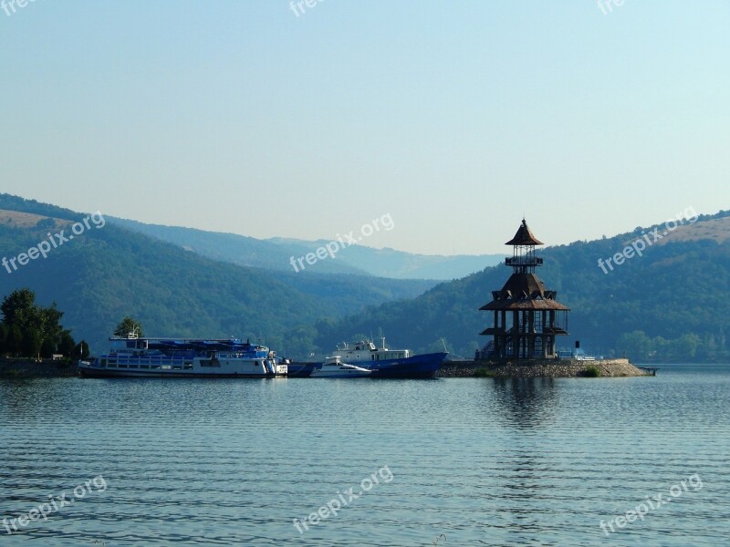 Romania Danube Landscape The Danube Ship