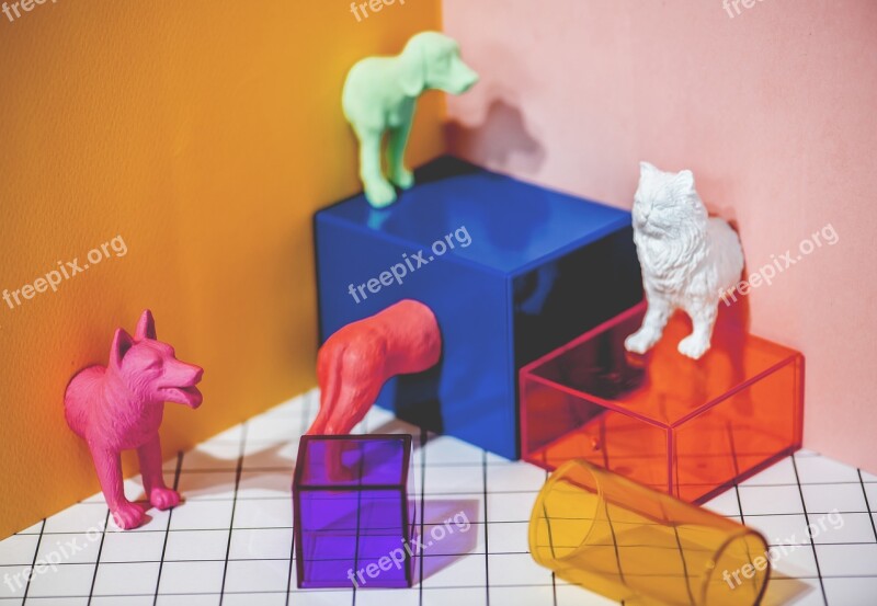 Miniature Toys Animal Cat Cube