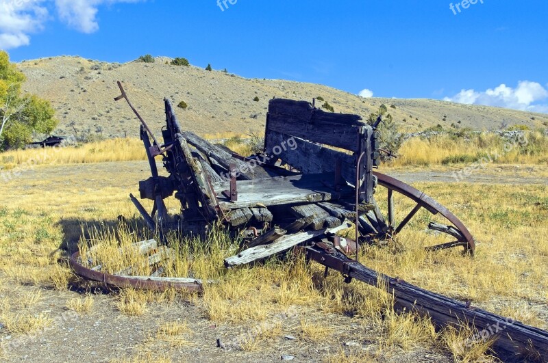 Decaying Wagon Bannack State Park Ghost