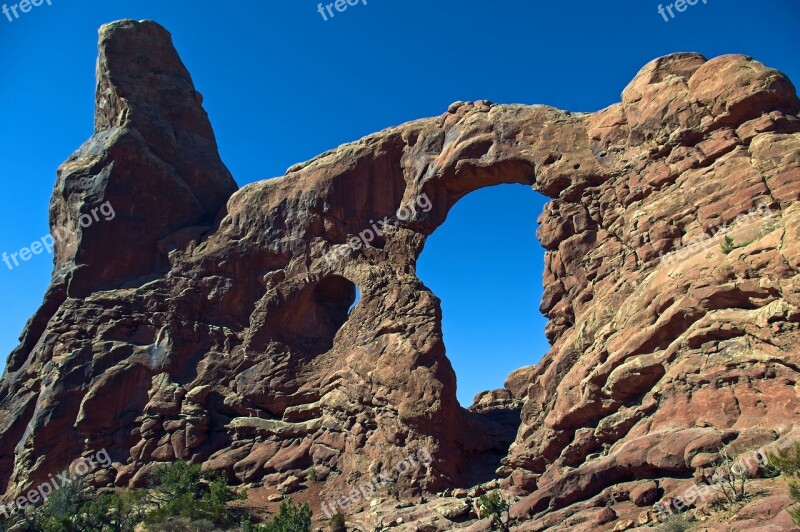 Sandstone Fin Turret Arch Sandstone Arches National Park