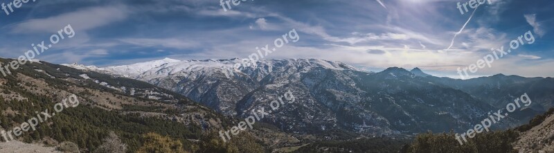 Sierra Nevada Panorama Landscape Nature Mountain