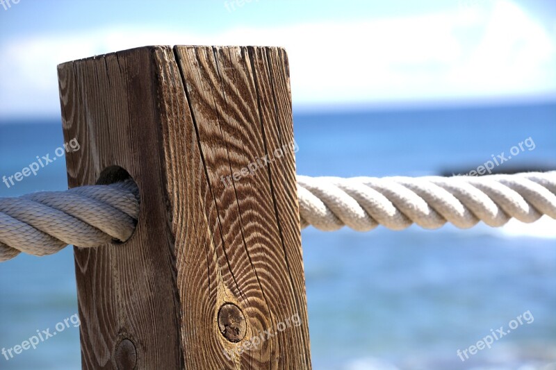 Seaside Sea Sky Post Wood