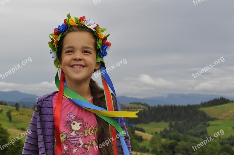 Ukraine The Carpathians Girl Wreath Free Photos