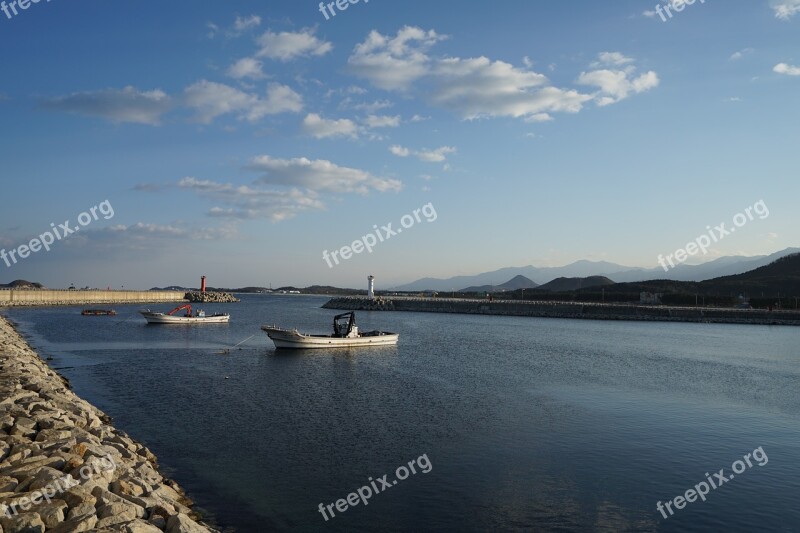 Sea Boat Sky Nature Landscape