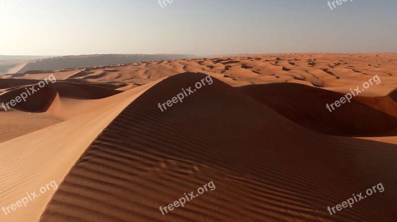 Dune Desert Oman Sunset Dunes