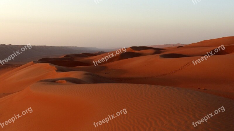 Dune Sunset Desert Oman Landscape