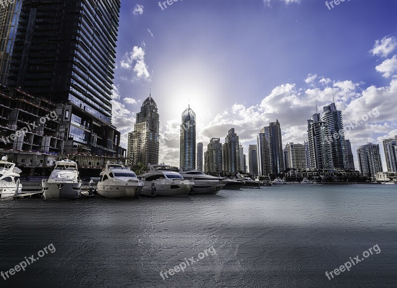 Dubai Marina Architecture Modern Tower