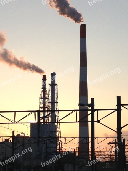 Chimney Factory Environment Smoke Steam