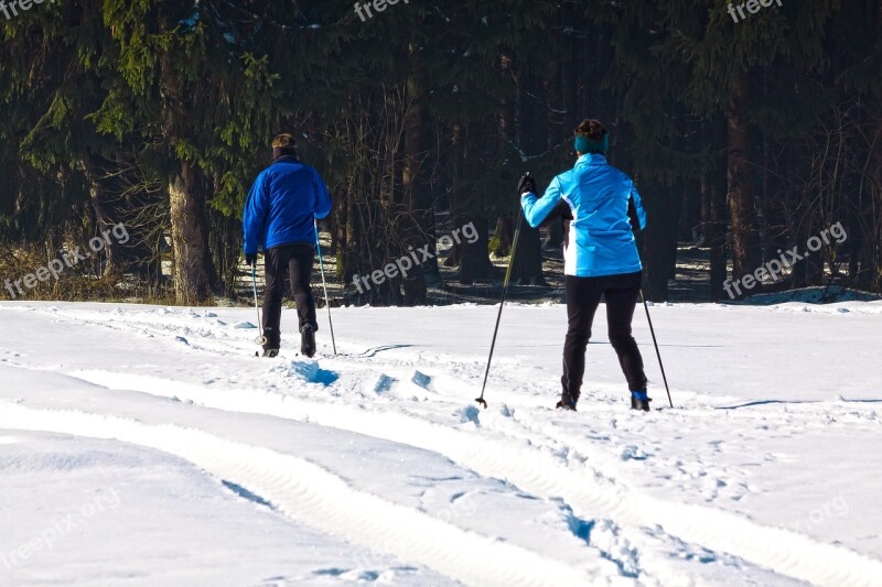 Cross Country Skiing Man Woman Fitness Endurance