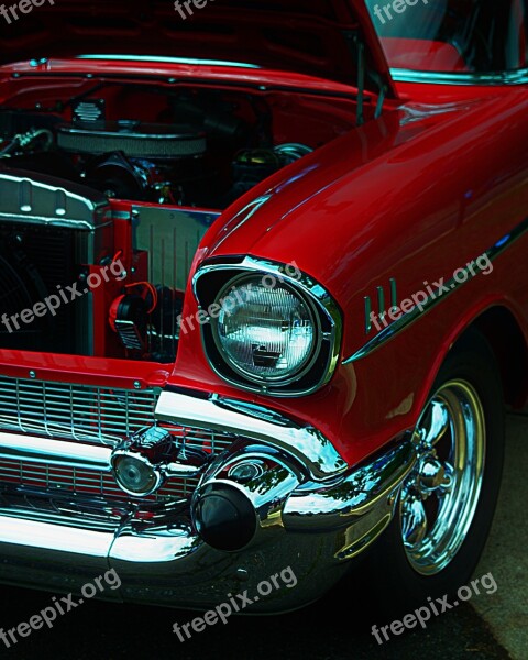 Car Chevy Red Chevrolet Auto