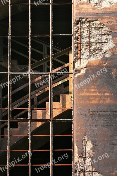 Industrial Park Industrial Architecture Ruin Stairs Break Up